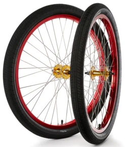 S&M Covid Cruiser 26" Wheelset -Cycle Gear Hub 26.covid .wheelset.redgold