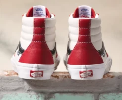 Vans Sk8-Hi Sport Leather Shoes (Chili Pepper / White) 8 Vans Sk8-Hi Sport Leather Shoes (Chili Pepper / White) -Cycle Gear Hub Vans.Sk8 .Hi .Leather.Red .white .2