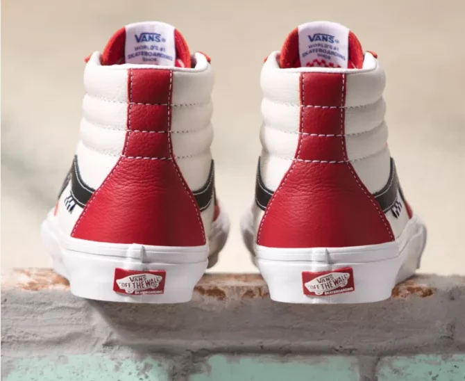 Vans Sk8-Hi Sport Leather Shoes (Chili Pepper / White) 5 Vans Sk8-Hi Sport Leather Shoes (Chili Pepper / White) - Image 3