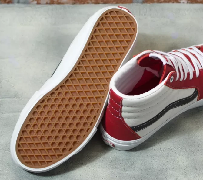 Vans Sk8-Hi Sport Leather Shoes (Chili Pepper / White) 4 Vans Sk8-Hi Sport Leather Shoes (Chili Pepper / White) - Image 2