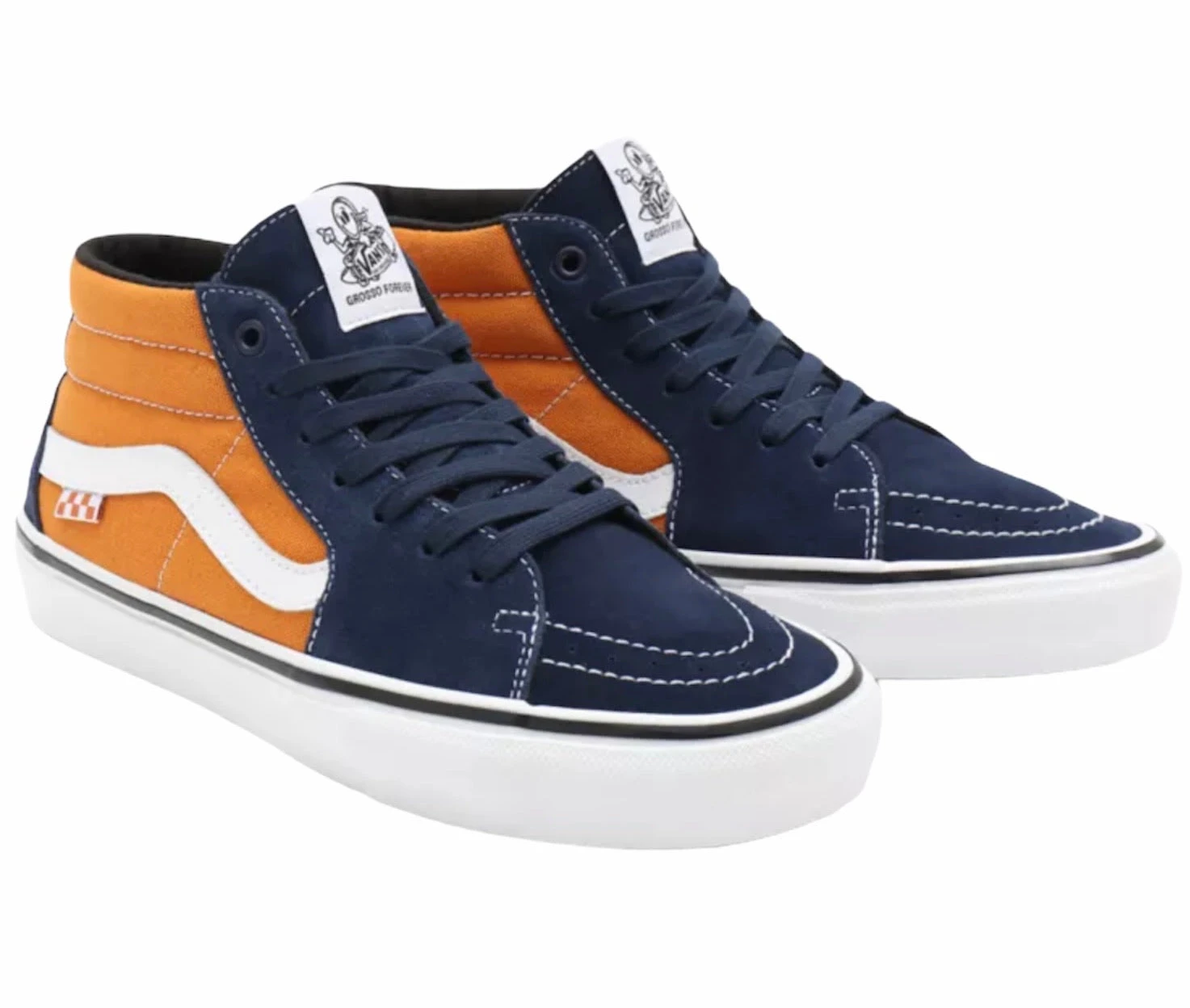 Vans Grosso Mid Pro Shoes (Navy/Orange) 5 Vans Grosso Mid Pro Shoes (Navy/Orange) - Image 3