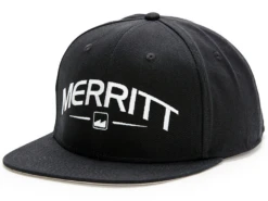 Merritt Crispy Flat Brim Snapback Hat -Cycle Gear Hub merritt.crispy.flat .brim .snapback.hat .black