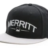 Merritt Crispy Flat Brim Snapback Hat -Cycle Gear Hub merritt.crispy.flat .brim .snapback.hat .black .gray