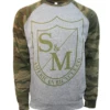 S&M Big Shield Crew Neck Sweatshirt -Cycle Gear Hub s m.bigshield.crewneck.camo