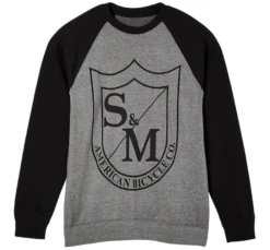 S&M Big Shield Crew Neck Sweatshirt 9 S&M Big Shield Crew Neck Sweatshirt -Cycle Gear Hub s m.bigshield.crewneck.nickel.black