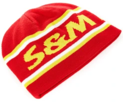 S&M Factory Knit Beanie -Cycle Gear Hub sandm.factory.knit .beanie.red .2